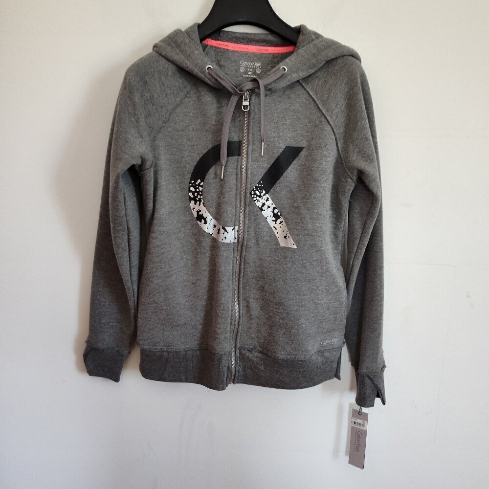 Ladies SZ XS Calvin Klein Performance Charcoal Hoodie
